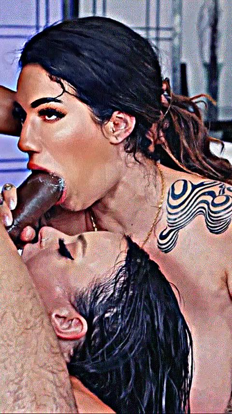 BBC Big Dick Big Tits Blowjob Deepthroat Double Blowjob Interracial Sloppy Threesome Tits Porn GIF by slowmoejoe123