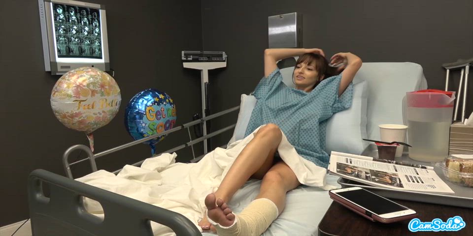 Public Handjob In a Hospital, BF Cums on Her Tits