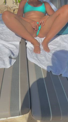 I thought I was alone until some beach staff walked out and saw me