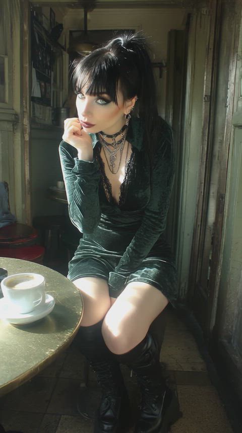 I’m Miss Jezzabelle, 27 🖤 small-town goth with big secrets 🌑 teal streaks, green eyes, cigarette lips i turn chaos into charm + mess into power thumbnail