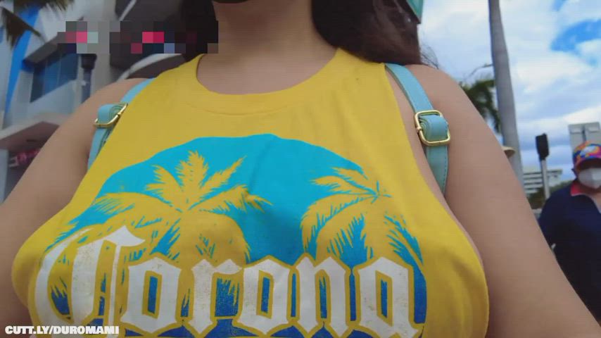 Amateur Boobs Car Exhibitionist Flashing Nipple Piercing Public Tits Voyeur Porn GIF by duromami