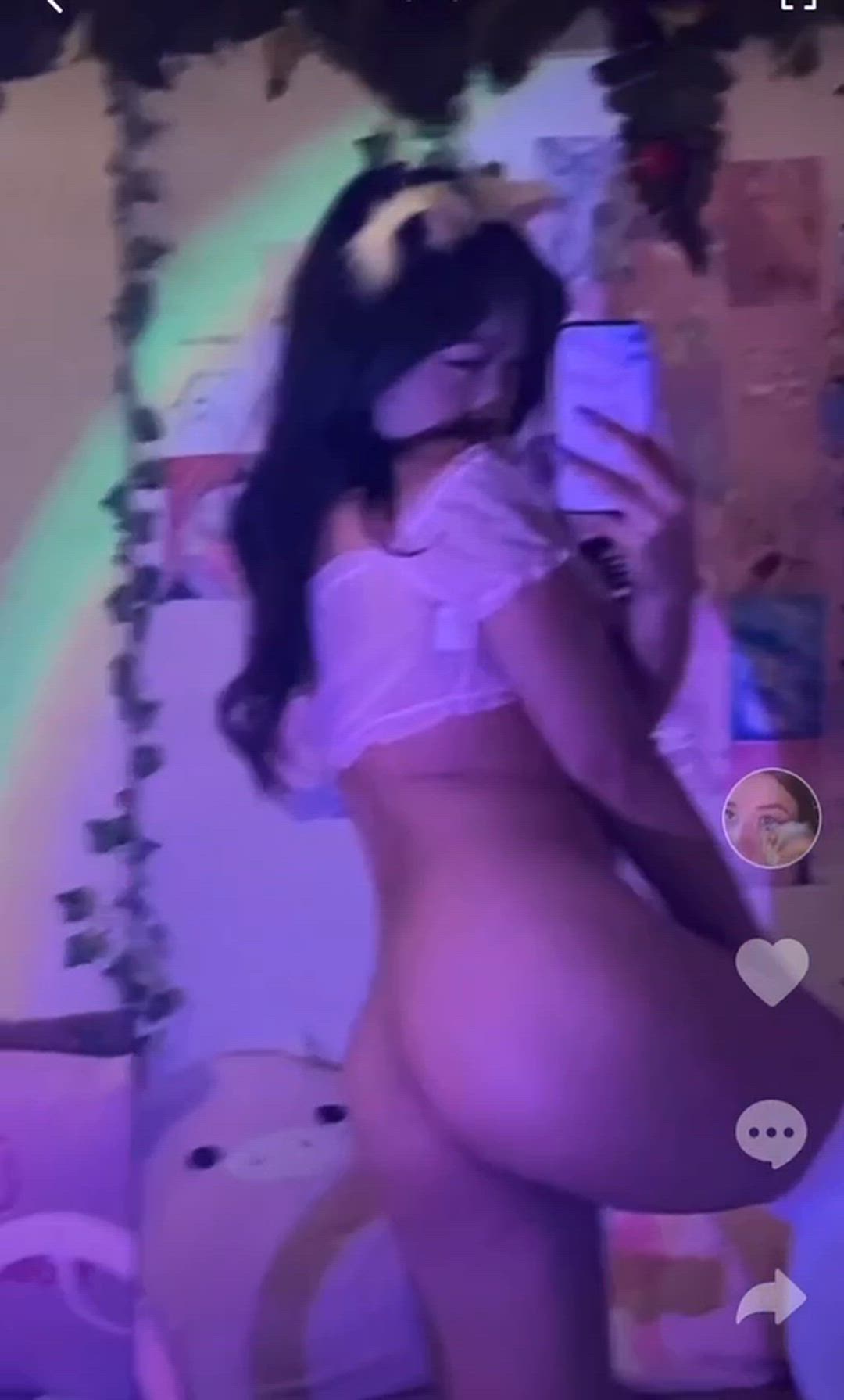 An Asian girl enjoys being naughty.