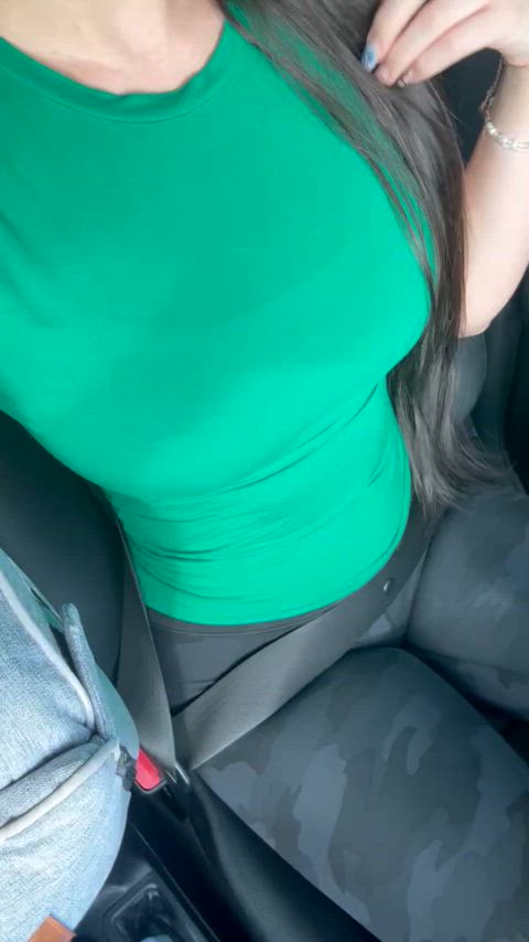 Pulling my tits out before I go into my nail salon 💅