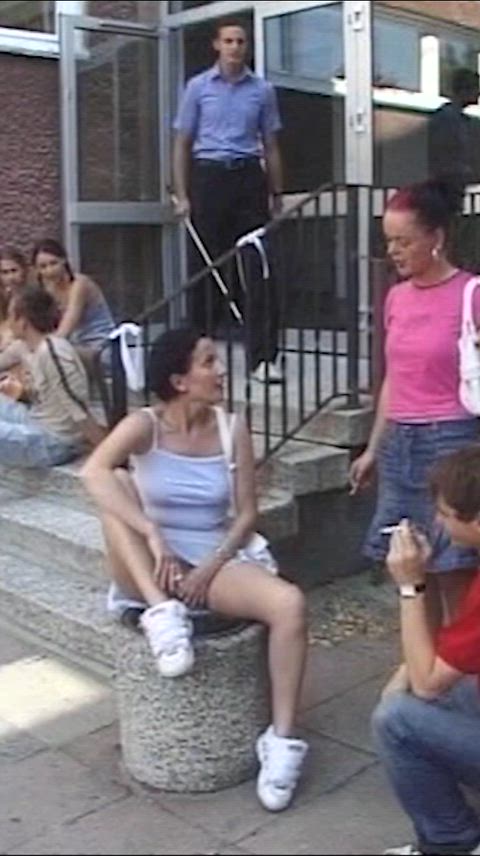 German Public Real School Schoolgirl Student Teen Teens Upskirt r/CaughtPublic Porn GIF by adultprime