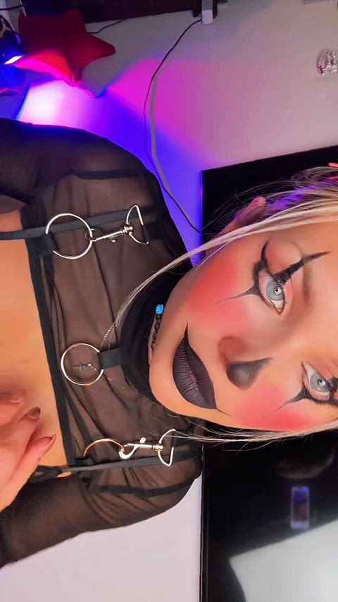 Clown Clown Girl Hand Bra See Through Clothing Sheer Clothes Tease Teasing Porn GIF by mimimiax