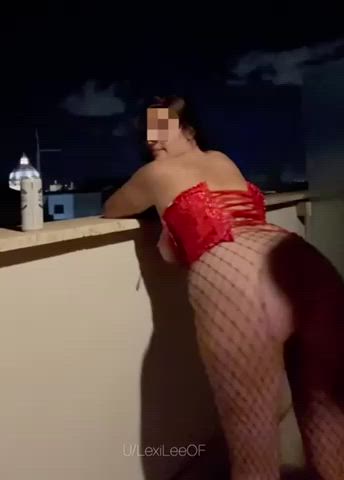 Fucked out on the balcony at the hotel in Rome