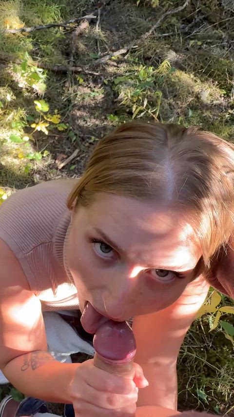 Blonde Blowjob Deepthroat NSFW Outdoor Porn GIF by deedeebabbii