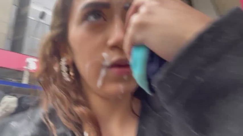 After I got a huge facial in a starbucks bathroom jaja