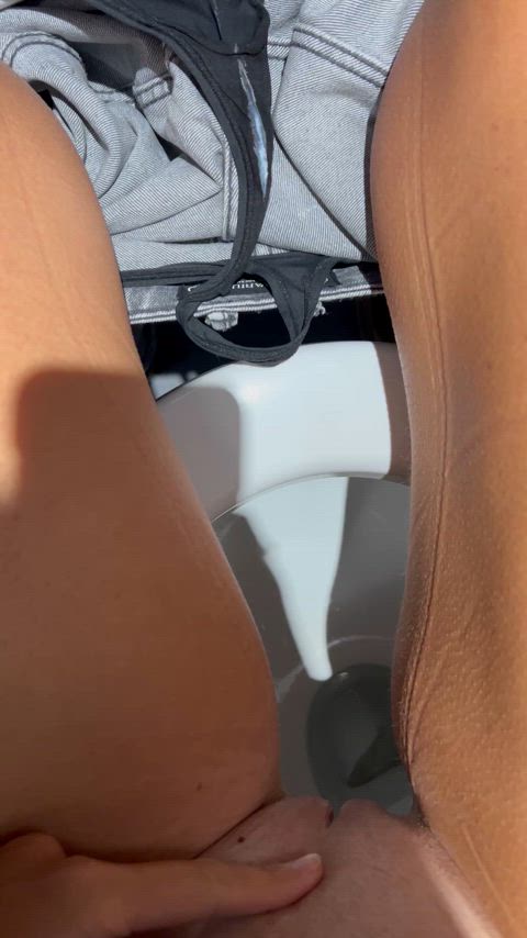 A normal day at the office. Jeans marks from sitting and traces of horniness