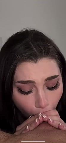 American Blowjob Brunette Cumshot Lily Lou Pornstar Sucking Porn GIF by mollatare