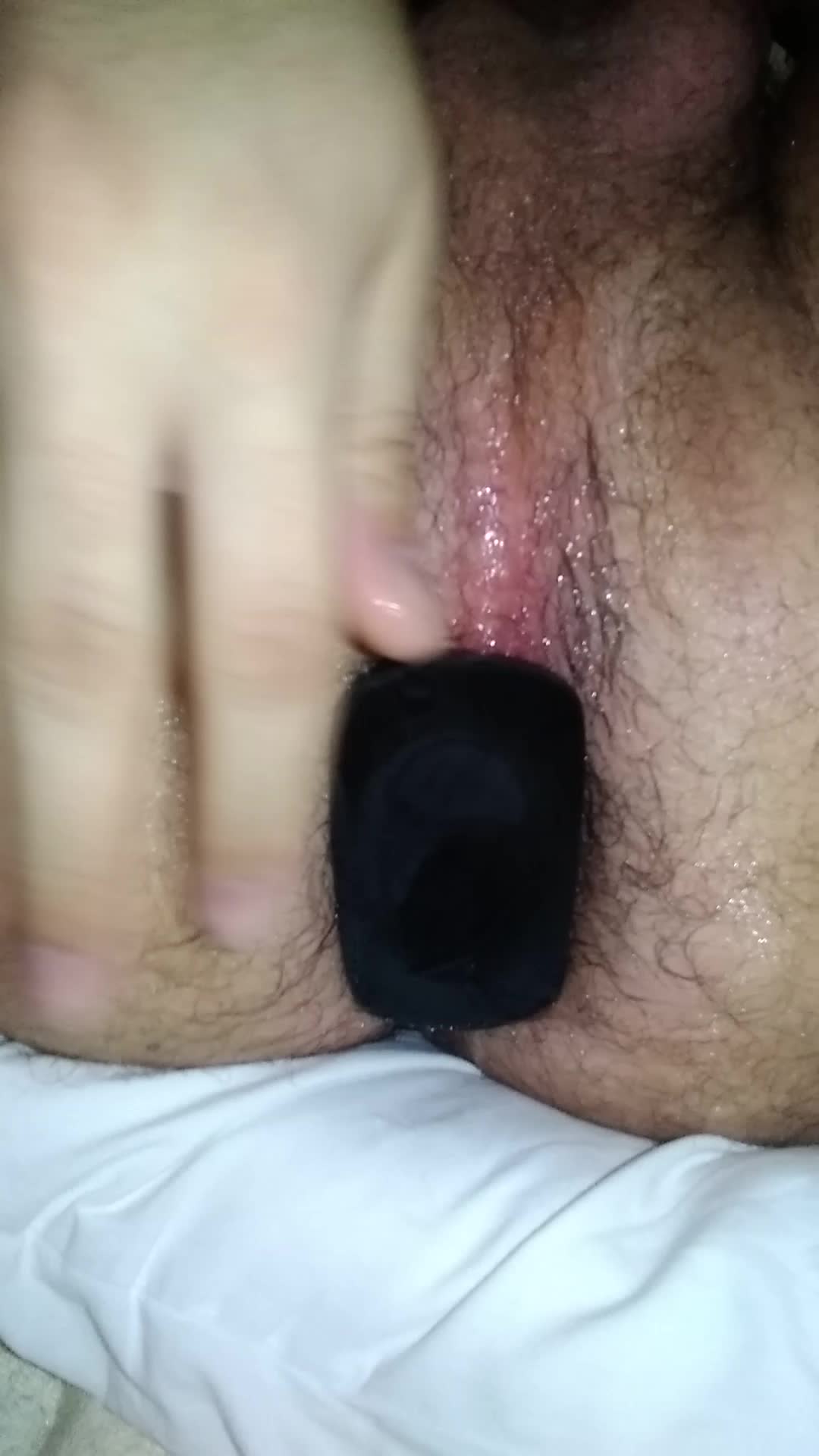 Gapping ass with big buttplug