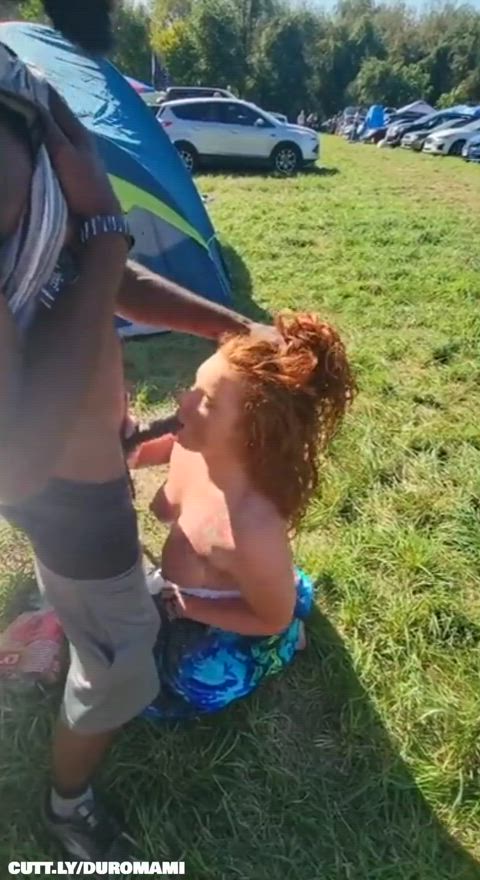 Amateur Blowjob Chubby Festival Public Redhead Sex Threesome Trashy Boners Porn GIF by duromami