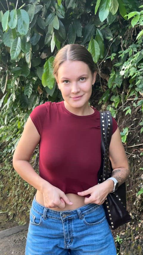 Big Tits Boobs Bouncing Tits Flashing Natural Tits Outdoor Petite Public Tits Titty Drop Porn GIF by immaybee3000