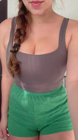 Amateur Big Tits Boobs Brunette Cute Homemade NSFW Natural Tits OnlyFans Tits Porn GIF by lamsinka89