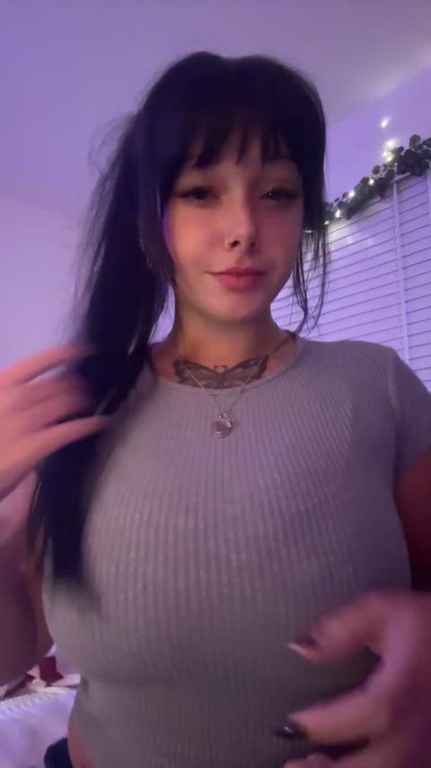 Busty college girl titty drop