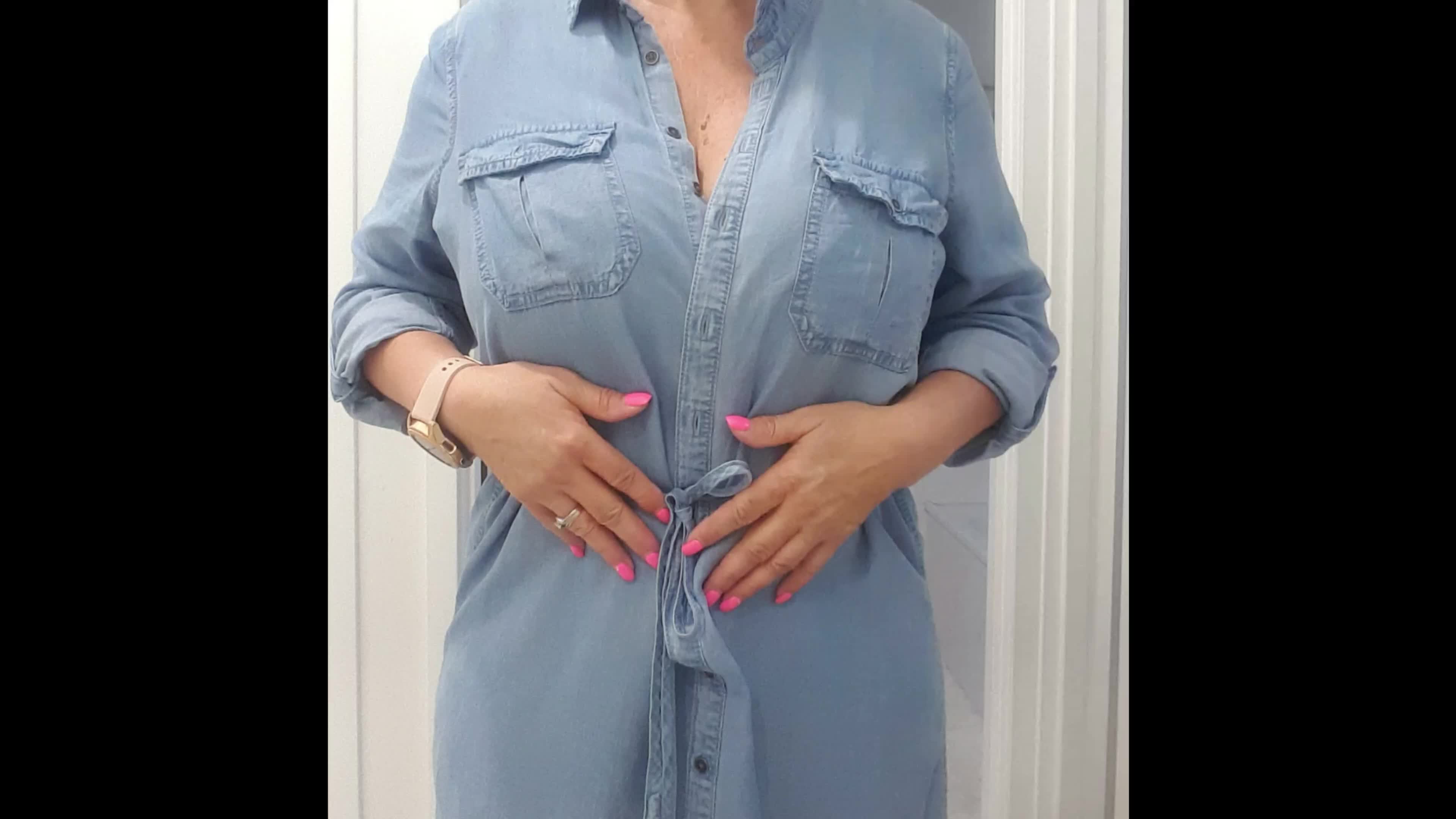 I think this Loose denim dress hides them quite well 👍 or 👎 xx 55yo 🇦🇺