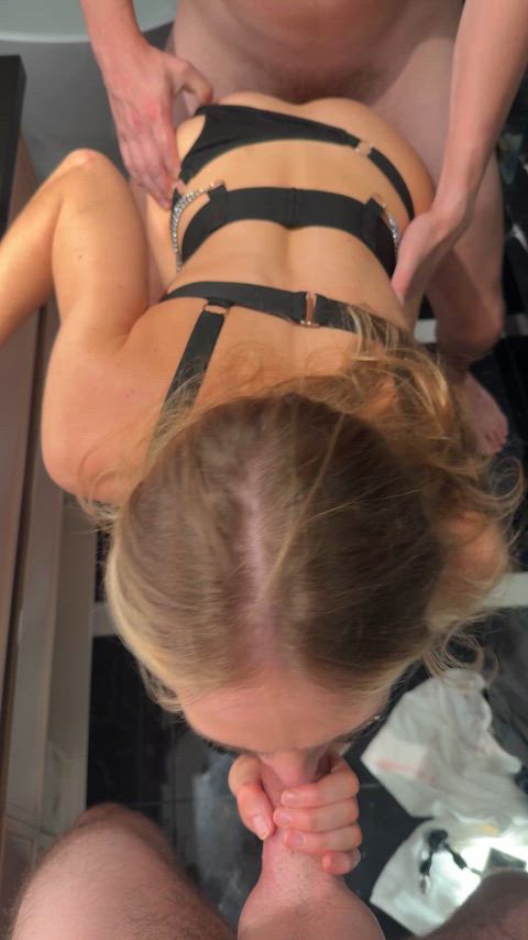 Babe’s first time. The bathroom at a party