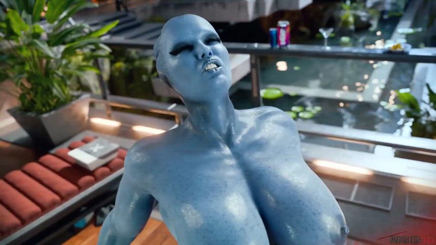 Ashley Williams x Asari | Blue Passion part 3 | Animation by: (Rigid3D) [Mass Effect]