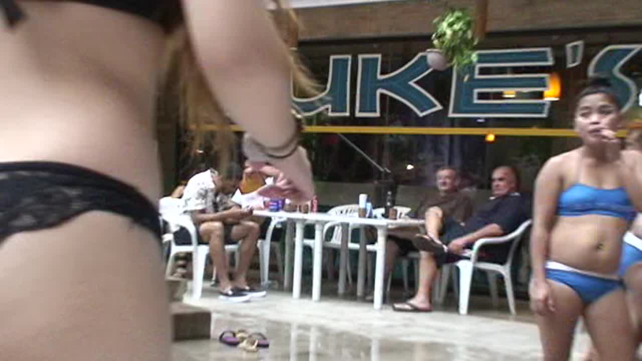 Filipina in her black panties at Angeles City Pool Party