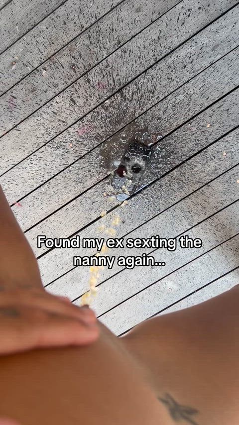 Caption Cheating Golden Shower MILF Omorashi Pee Peeing Piss Pissing Wet and Messy Porn GIF by milkandink