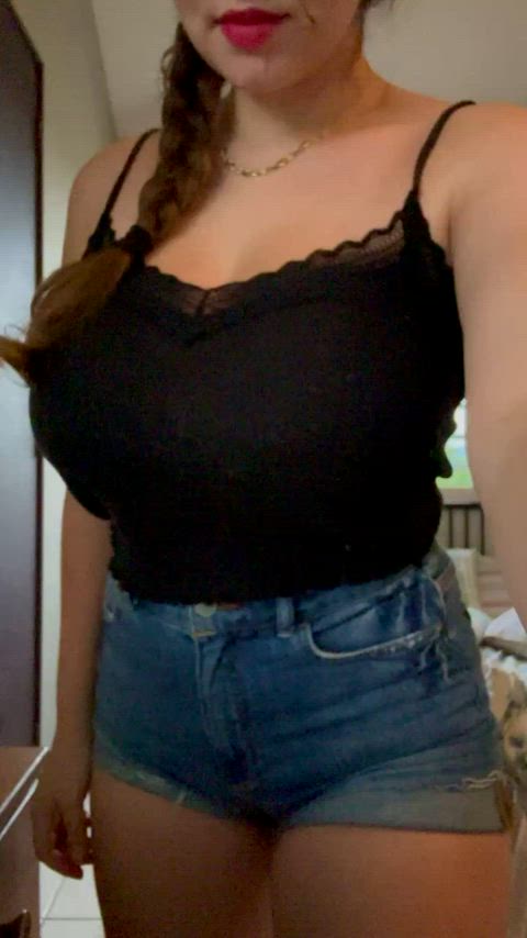 Amateur Big Tits Boobs Brunette Cute Natural Tits POV Teen Thick Tits Porn GIF by lamsinka89