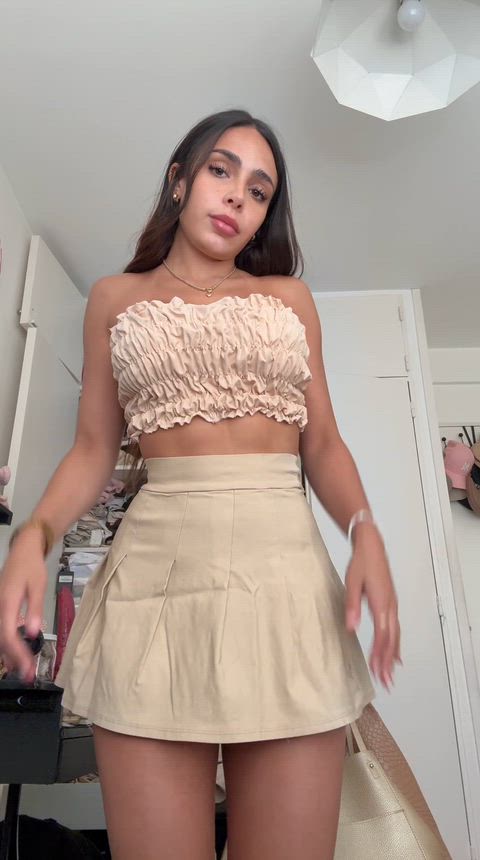 College girl stripping off in her room