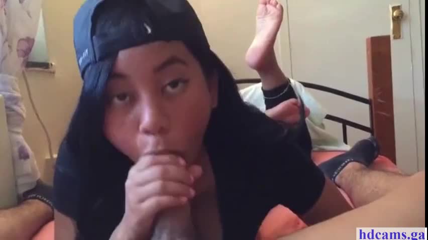 Asian Cutie Swallows It Down