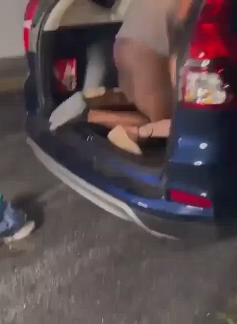 White Girl Cuckolds Boyfriend in Parking Lot