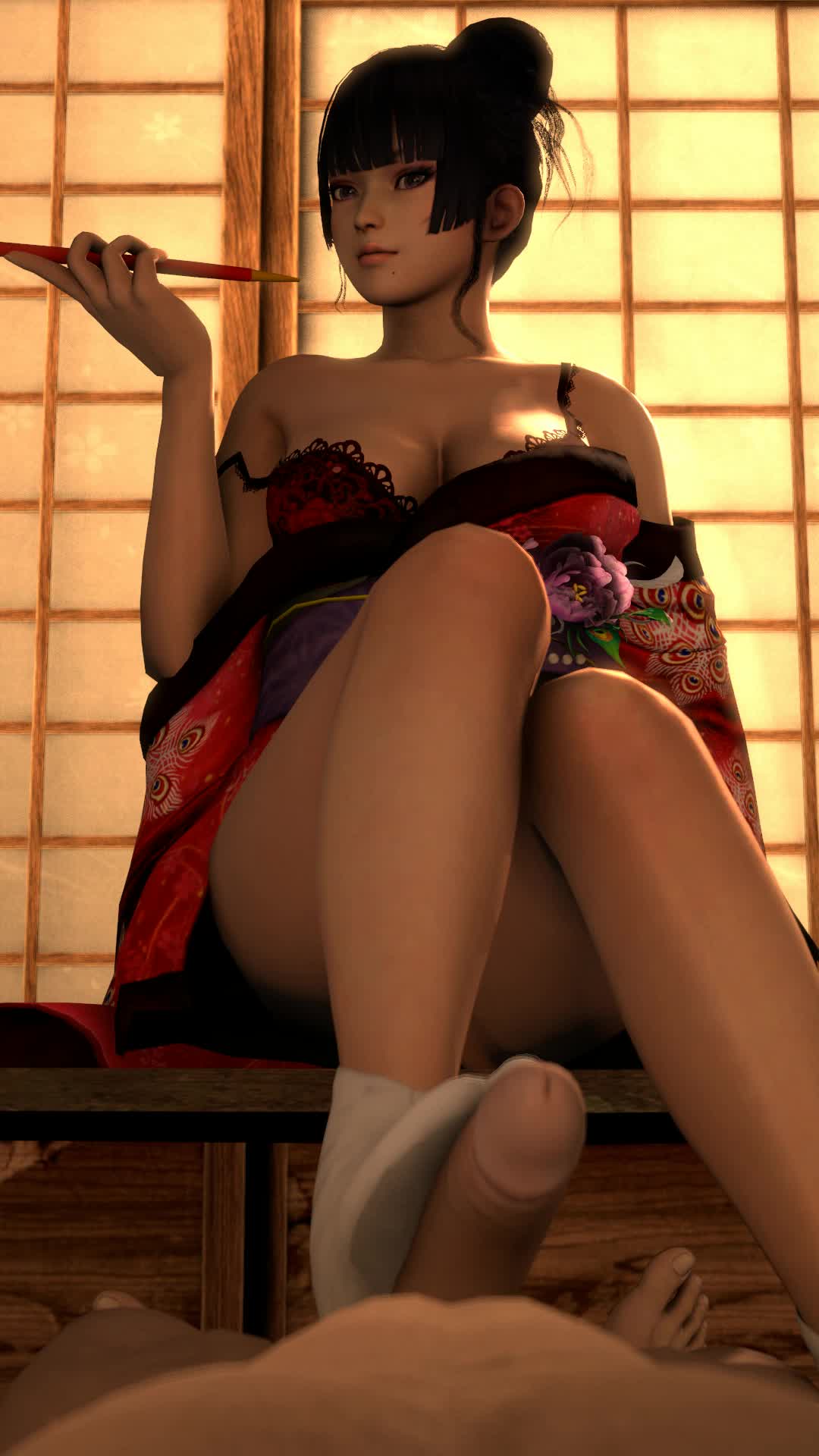 Nyotengu footjob