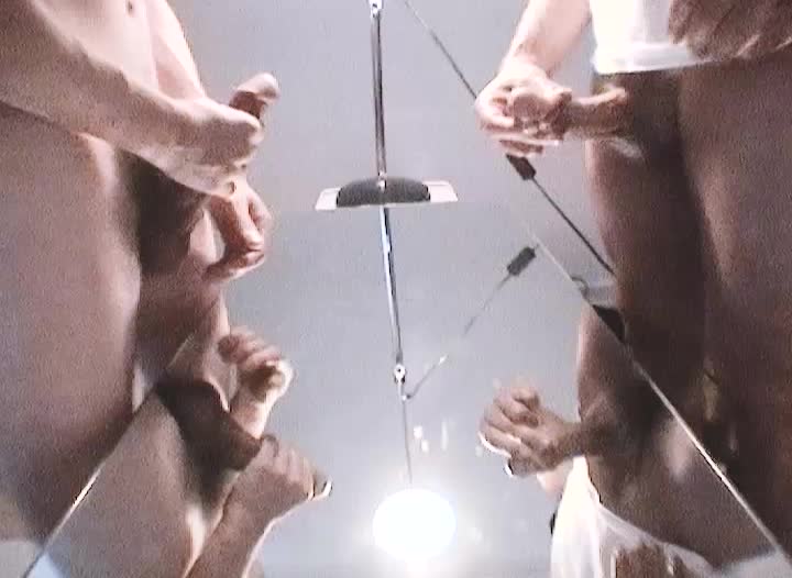Me and my friend shot 2 huge simultaneous cumshots on a mirror