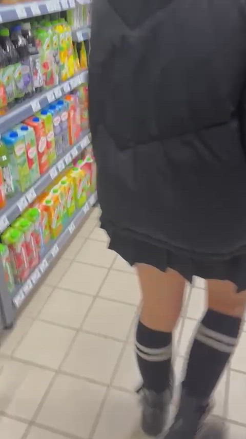 Bending over on purpose in the store. I love giving strangers a naughty little peek