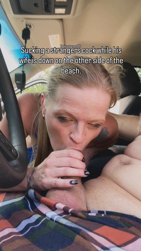 His wife was way down on the other end of the beach.