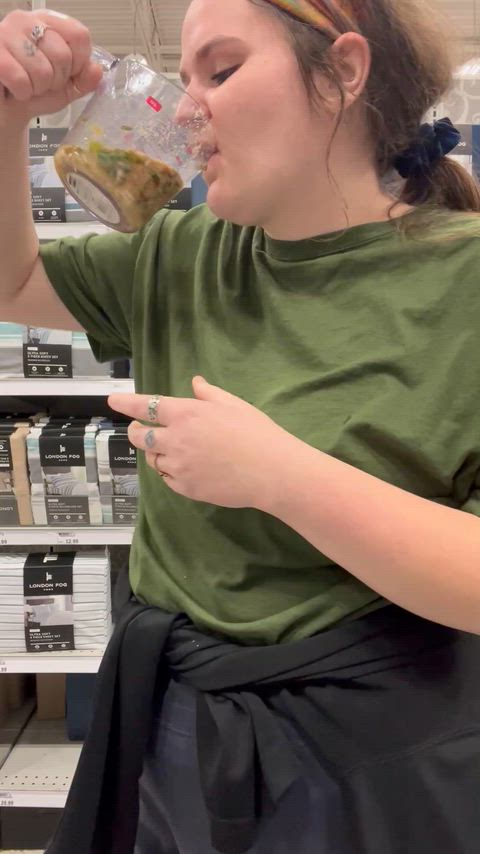 First attempt at recycling.. π€’ All in the middle of the grocery store too ππ