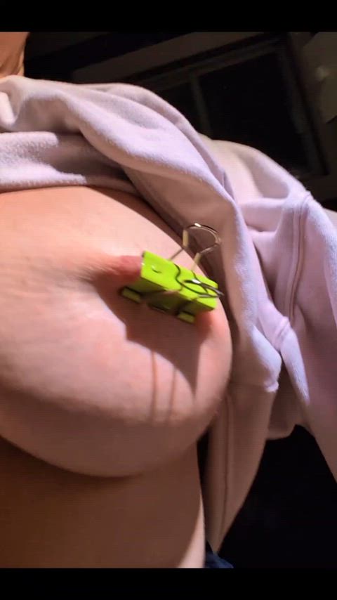 Clips on nips. It hurts a lot more then it looks [F]