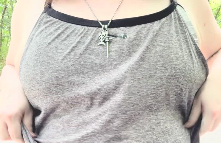 taking my titties out on a trail