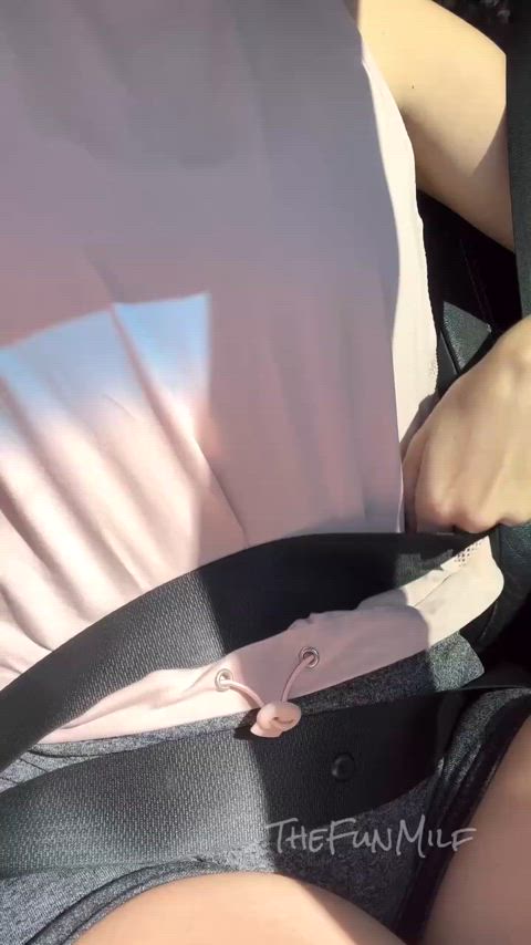 Big Tits Flashing MILF Public Porn GIF by thefunmilf