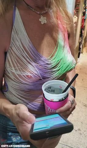 Amateur Exhibitionism Exhibitionist Flashing Hotwife Nipples Public See Through Clothing Sheer Clothes Tits Porn GIF by duromami