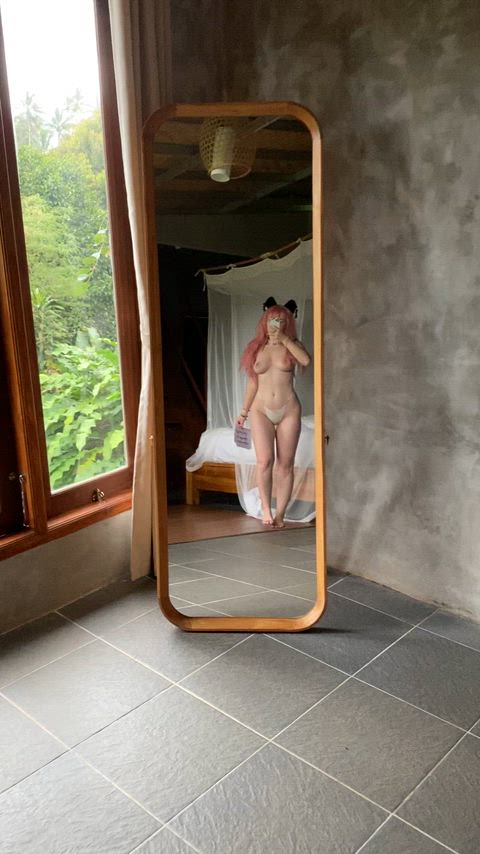 Neon Hair, Plump thighs....and Tits out.