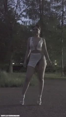 Amateur Dress Exhibitionist Flashing High Heels Public Pussy Tits Upskirt Porn GIF by duromami