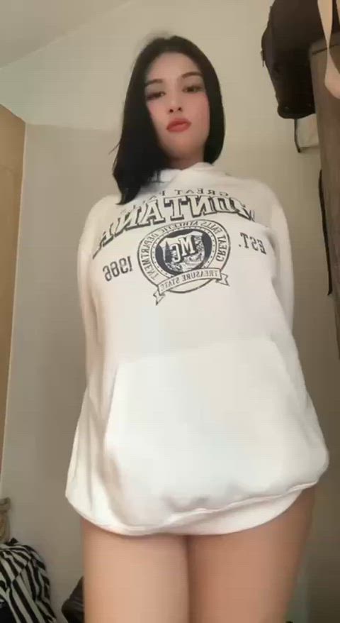What do you like better- my huge tits, or my small dick? 💖