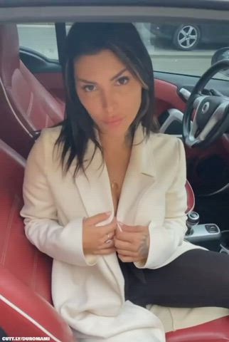 Boobs Brunette Car Exhibitionism Exhibitionist Flashing Public Tits Porn GIF by duromami