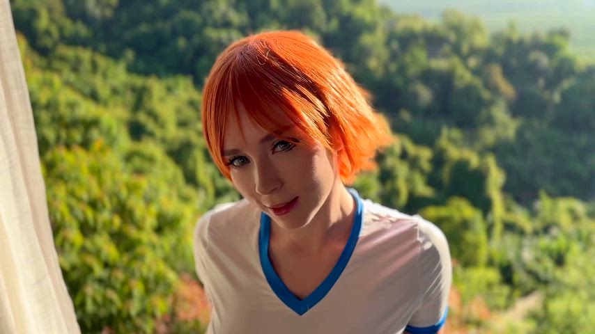 Nami teasing you with her boobs on nnn.