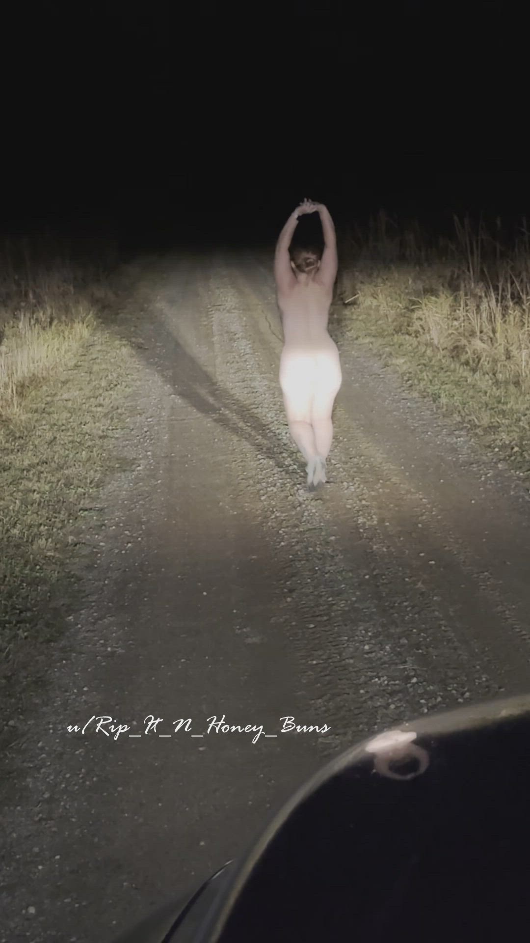 Lost a dare and had to walk part of the way home like this. Good thing it was dark, so I doubt any neighbors saw.