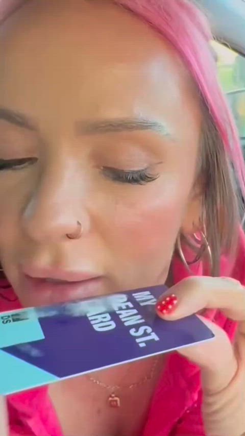 She is getting high on cum 👃🏻💦