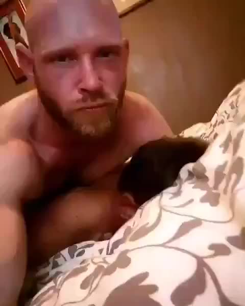 bearded muscle alpha—hot sly smile while dominating younger