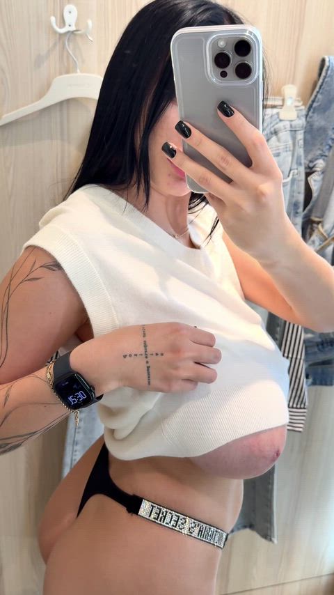 Slowly but surely, you pull the fitting room curtain... What to do next?