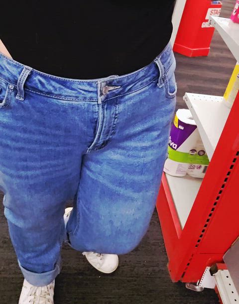 All barefoot in the aisle, walking a little too slow, dragging on carpet, tummy all squirmy. Maybe I half wanted to...but I didn't get caught. Unless someone rewinds the security tape. Should I keep walking?