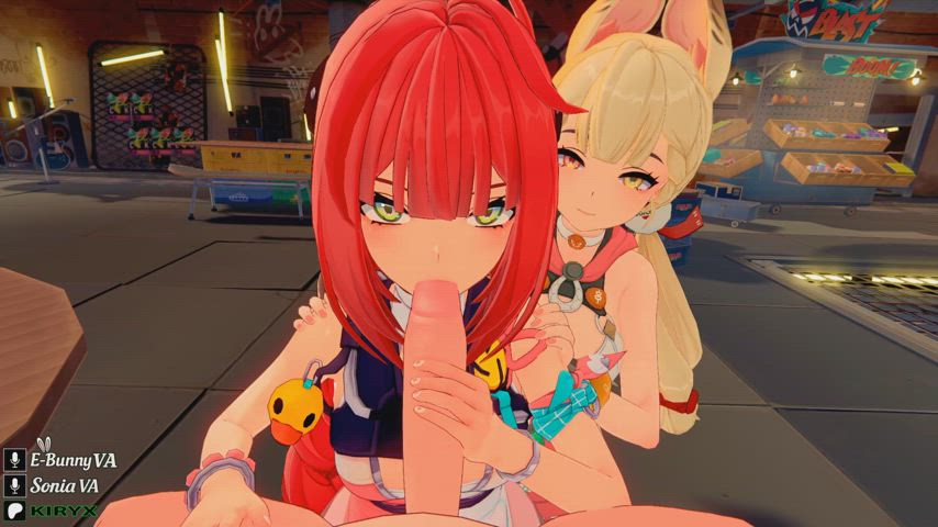 Yuzuha & Alice - Blowjob (@_KiRyX)