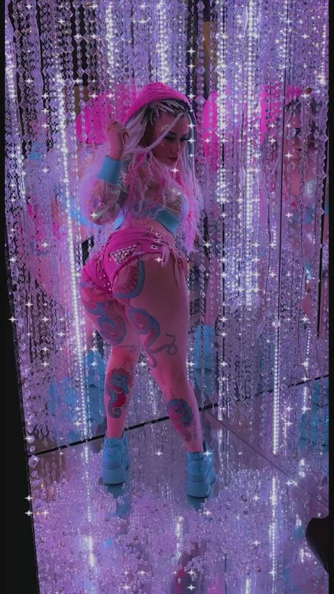 Sparkly pink booty shorts