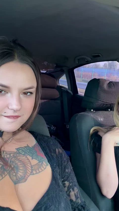 Her big breasts are definitely the most delicious snack for me on the road